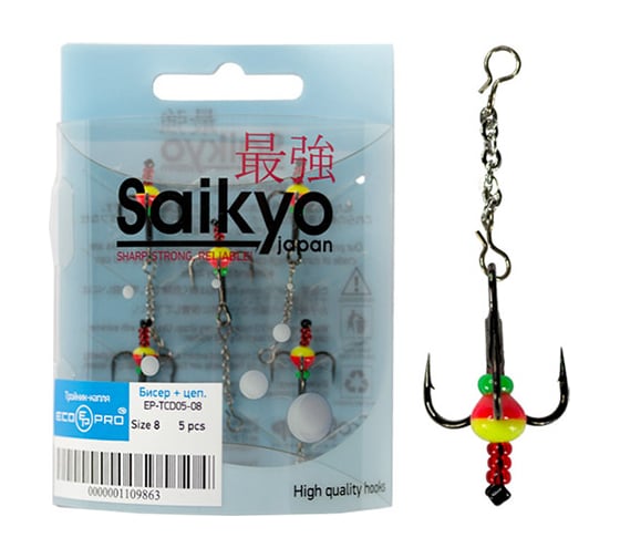 Тройник-капля Ecopro с бисером и цепочкой Ecopro №10, 5шт EP-TCD05-10 1