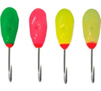 Фосфорная мормышка Ecopro №43 "Капля 3Ф с отверстием", 80шт EMKAFS4380