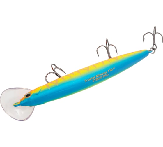 Воблер Strike Pro Scooter Minnow 110F цвет: A252S Bullfinch Mat Tiger EG-186F#A252S