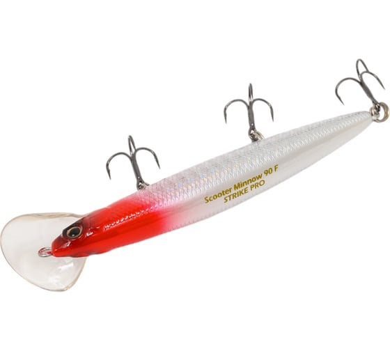 Воблер Strike Pro Scooter Minnow 90F цвет: 022P-713 Redhead EG-186AF#022P-713