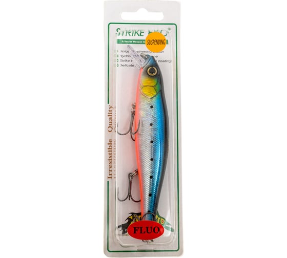 Воблер Strike Pro Jer-O Minnow 130 цвет: A234-SBO-LU Blue Back Silver OB Fluo EG-039SP#A234-SBO-LU