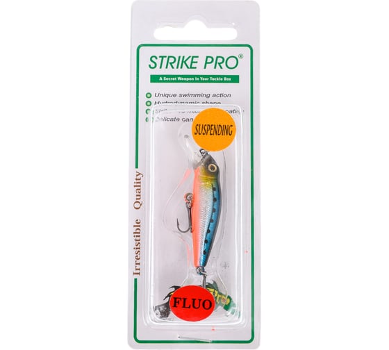Воблер Strike Pro Воблер Strike Pro Midge 40 цвет: A234-SBO-LU Blue Back Silver OB Fluo EG-074SP#A234-SBO-LU