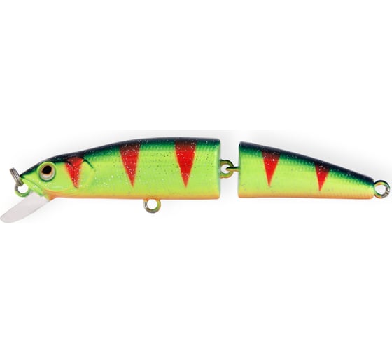 Воблер Strike Pro Minnow Jointed SM70 цвет: A139 Acid Perch MG-014F#A139 1