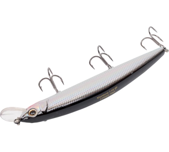 Воблер Strike Pro Montero 110SP цвет: A010-EP Black Back Silver EG-190C-SP#A010-EP