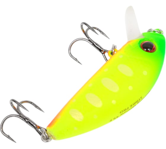 Воблер Strike Pro Mustang Minnow 45 цвет: A178S Lemon Mat Tiger MG-002F#A178S