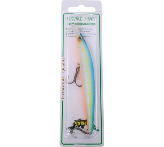 Воблер Strike Pro Top Water Minnow 110 цвет: S056C Blue Mat Transparent Milk JL-166F#S056C