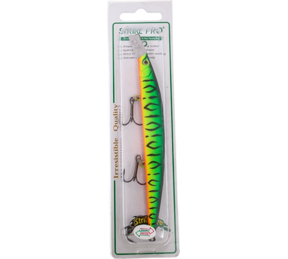 Воблер Strike Pro Top Water Minnow 130 цвет: GC01S/A70-713 Double Black Silver OB/Mat Tiger JL-158F#GC01S/ JL-158F#GC01S/A70-713S