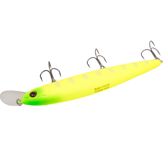 Воблер Strike Pro Bold 110SP цвет: A178S Lemon Mat Tiger EG-191A-SP#A178S