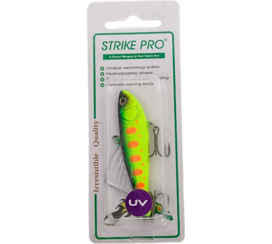 Воблер Strike Pro Tornado Vibe 65 цвет: A209S Acid Mat Char EG-204A-UV#A209S