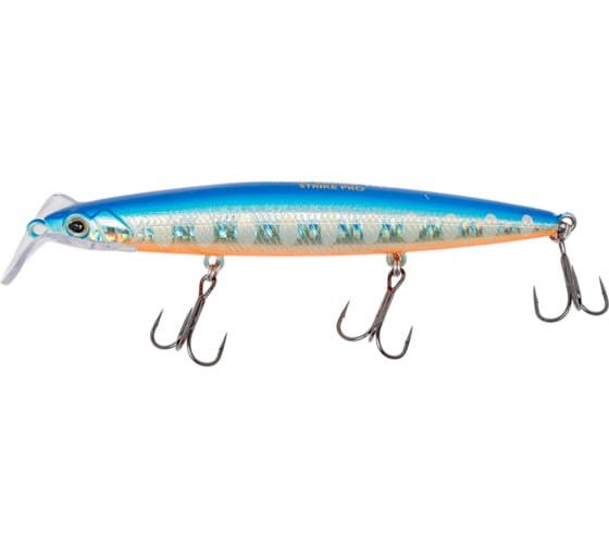 Воблер Strike Pro Scooter Minnow 110F цвет: A150-713 UV Blue Silver OB EG-186F#A150-713