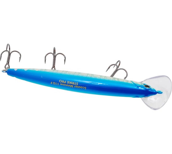 Воблер Strike Pro Scooter Minnow 110F цвет: A150-713 UV Blue Silver OB EG-186F#A150-713