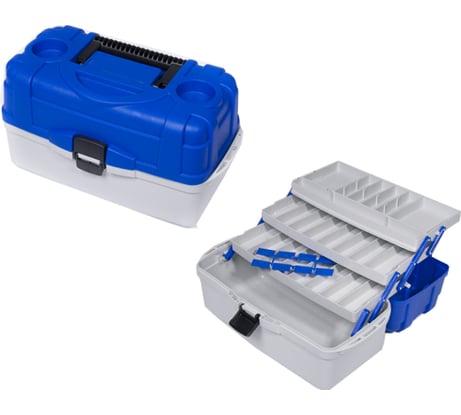 Рыболовный пластмассовый ящик SALMO 3х-полочный 023 27023