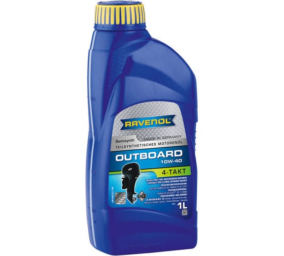 Моторное масло RAVENOL для 4-T лодочных моторов Outboardoel 4T SAE 10W-40, 1л new 1153204-001-01-999