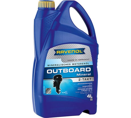 Моторное масло RAVENOL для 2Т лодочных моторов Outboard 2T Mineral, 4л new 1153200-004-01-999