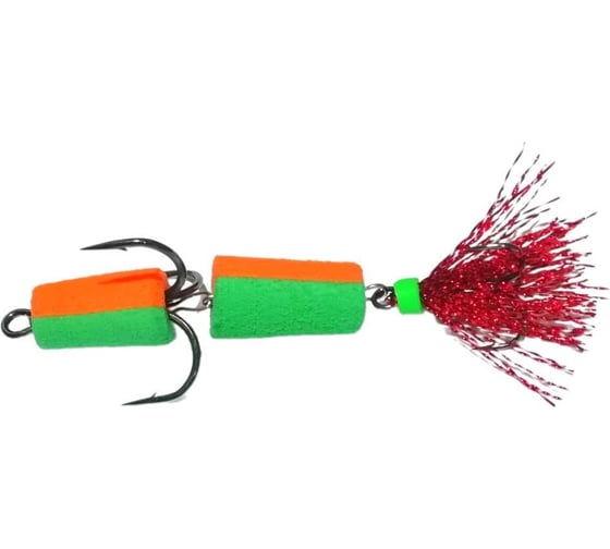 Мандула 2 цвета красный хвост люрекс оранжевый+зелёный 08-003-15 1