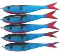 Поролоновая неогруженная с перфорацией рыбка, двойник Saikyo, 11 см,  синий, 5 шт. 02-019-02