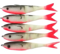 Поролоновая неогруженная с перфорацией рыбка, двойник Saikyo, 11 см, белый, 5 шт. 02-019-01