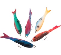 Поролоновая неогруженная с перфорацией рыбка, двойник Saikyo, 6 см, цвет ассорти, 5шт. 02-017-11