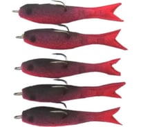 Поролоновая неогруженная с перфорацией рыбка, двойник Saikyo, 6 см, цвет бордовый, 5шт 02-017-03