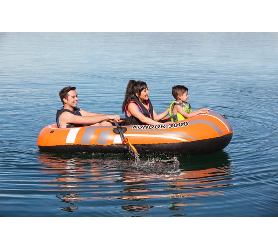 Надувная лодка Bestway Hydro-Force Raft Set 232х115 см с вёслами и насосом 61102 BW