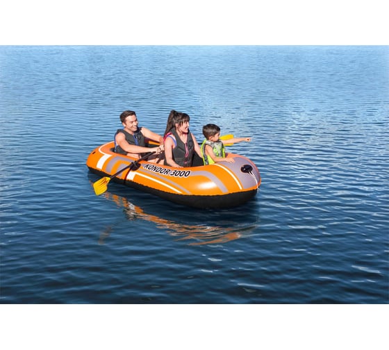 Надувная лодка Bestway Hydro-Force Raft Set 232х115 см с вёслами и насосом 61102 BW