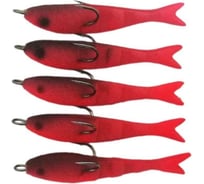 Поролоновая неогруженная с перфорацией рыбка, двойник Saikyo, 8 см, цвет малиновый, 5шт. 02-018-04