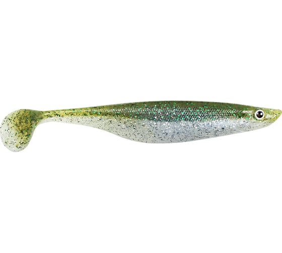 Силиконовая приманка Strike Pro Tumbler Shad 17, цвет: Green Flash, 4 шт. SPT-17#003
