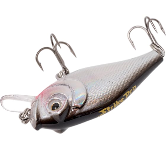 Воблер Strike Pro Крэнк Aquamax Shad 50, цвет: A010-EP Black Back Silver JL-128F#A010-EP