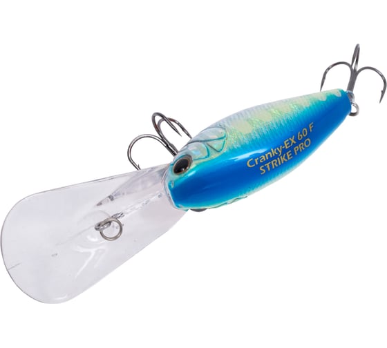 Воблер Strike Pro Крэнк Cranky-EX Deep 60, цвет: A150-713 UV Blue Silver OB EG-168XL#A150-713