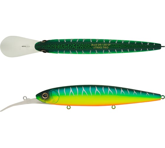 Воблер Strike Pro Минноу Bold Deep Diver 130SP, цвет: A223S-RP Pearl Mat Tiger EG-191L-SP#A223S-RP 1