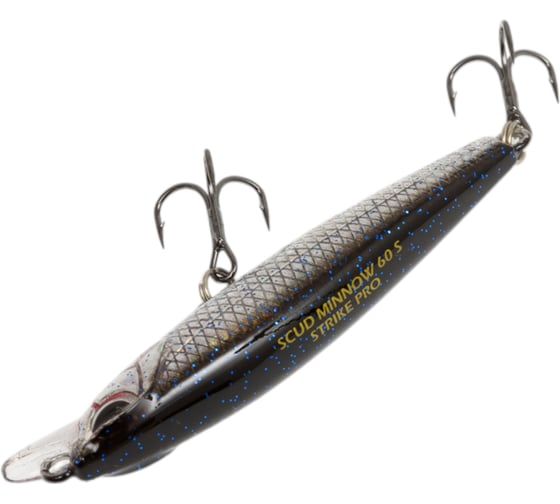 Воблер Strike Pro Минноу Scud Minnow 60S (Lipslide 60), цвет: SIN059V Blackback Sequins, (EG-241#SIN EG-241#SIN059V