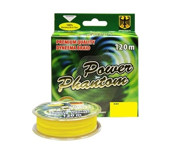 Шнур Power Phantom 4x, 120м, желтый, 0.08мм, 7.25кг 2092240_008120