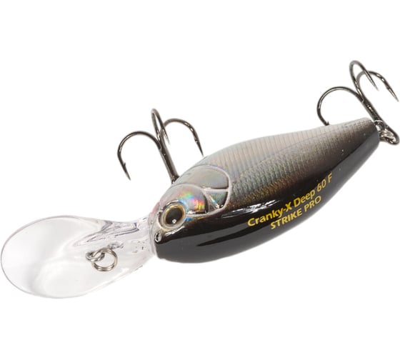 Воблер Strike Pro Крэнк Cranky-X Deep 60, цвет: A010-EP Black Back Silver EG-168L#A010-EP
