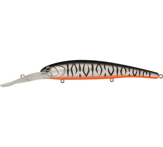 Воблер Strike Pro Минноу Hooligan Deep Diver 120, цвет: A243ES Grey Shadow Mat Tiger EG-220L#A243ES 1