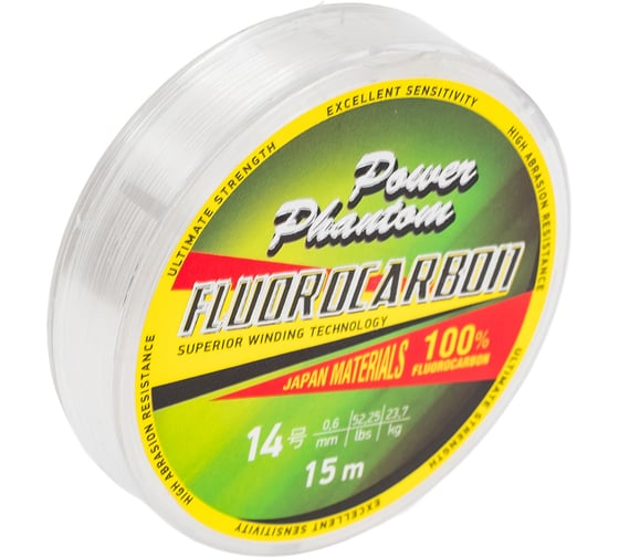 Леска Power Phantoм Fluorocarbon, 14,0 0.6мм, 23.7 кг, прозрачный, 15м PPF15060