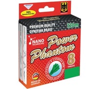 Шнур Power Phantom 8x, 120 м, зеленый, 0.19 мм, 18,35кг 2093205019120