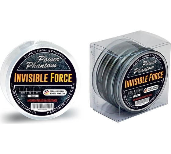 Леска Power Phantoм Invisible Force Tippet CLEAR 0.18мм, 4,2 кг, 30м PPIFTC30018 1