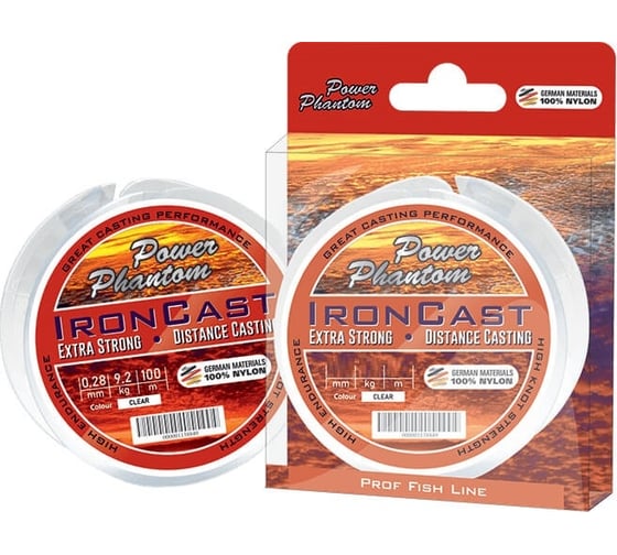 Леска Power Phantoм IronCast, 0.3мм, 11.3 кг, прозрачный, 150м PPICC150030