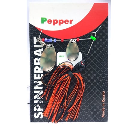 Спиннербэйт ИП Перцев Ю.Н. вес 14 г, красно-черный хвост 02-001-16