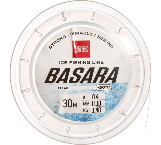 Монофильная зимняя леска Lucky John BASARA Clear 30 м, 0.10 мм LJ4003-010