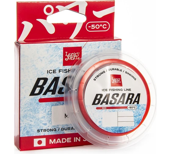 Монофильная зимняя леска Lucky John BASARA Red 30 м, 0.08 мм LJ4002-008