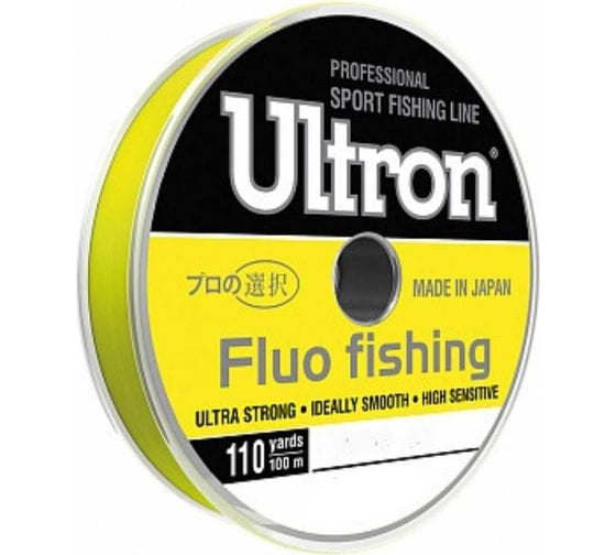 Монофильная леска для рыбалки Ultron Fluo Fishing 0.40 мм, 16.0 кг, 100 м, флуоресцентная pkn07822