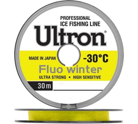 Монофильная леска для рыбалки Ultron Fluo Winter 0.28 мм, 8.5 кг, 50 м, флуоресцентная pkn11548