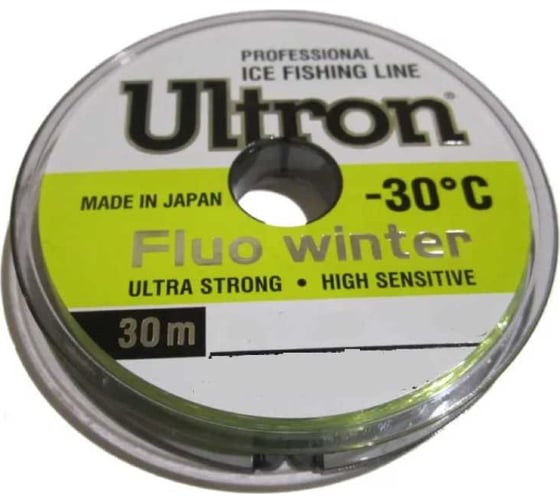 Монофильная леска для рыбалки Ultron Fluo Winter 0.22 мм, 5.5 кг, 50 м, флуоресцентная pkn11546