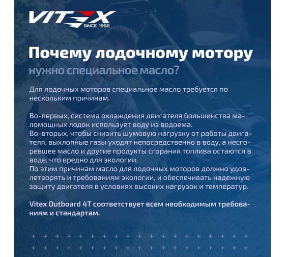 Масло моторное VITEX 2T Outboard TC-W3 4 л API TD I NMMA I TC-W3 v339109