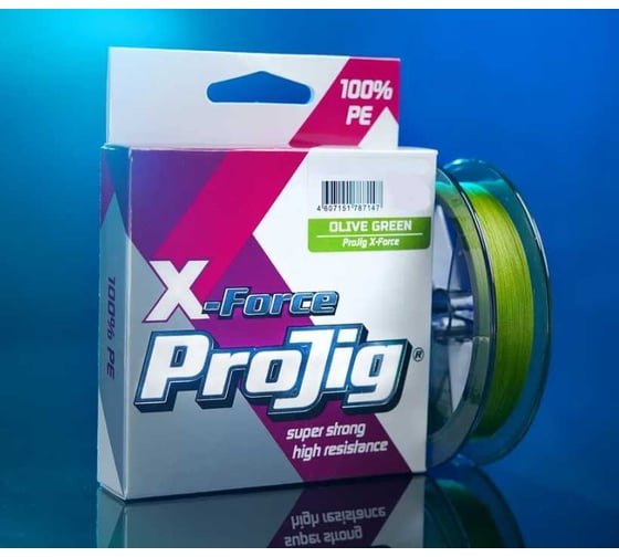 Плетеный шнур для рыбалки ProJig X-Force 0.12 мм, 8.0 кг, 100 м, хаки pkn11432