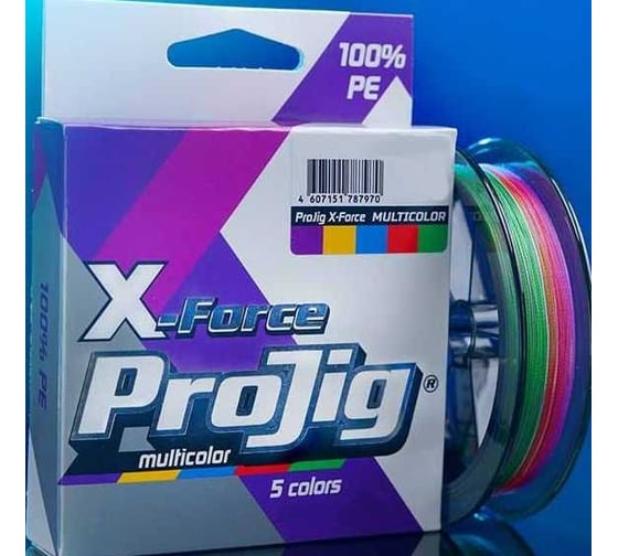 Плетеный шнур для рыбалки ProJig x-Force Multicolor 0.16 мм, 11.0 кг, 150 м pkn00-00000057