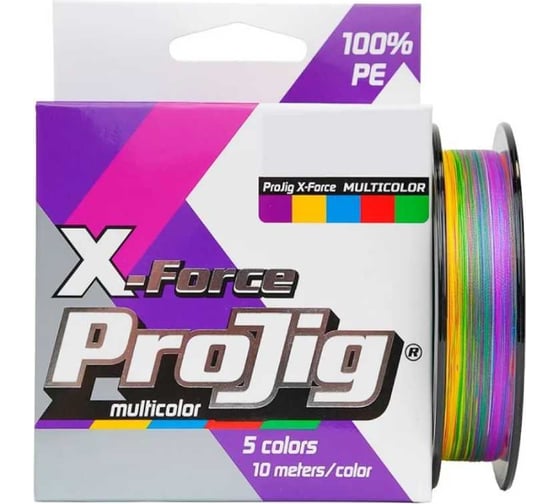 Плетеный шнур для рыбалки ProJig x-Force Multicolor 0.16 мм, 11.0 кг, 150 м pkn00-00000057