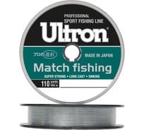 Монофильная леска для рыбалки Ultron Match Fishing 0.181 мм, 3.8 кг, 100 м, светло-голубая pkn06381