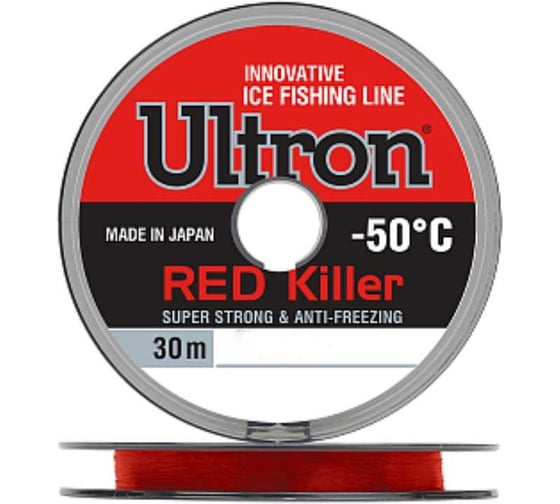 Монофильная леска для рыбалки Ultron Red Killer 0.18 мм, 3.8 кг, 30 м, красная pkn13187 1